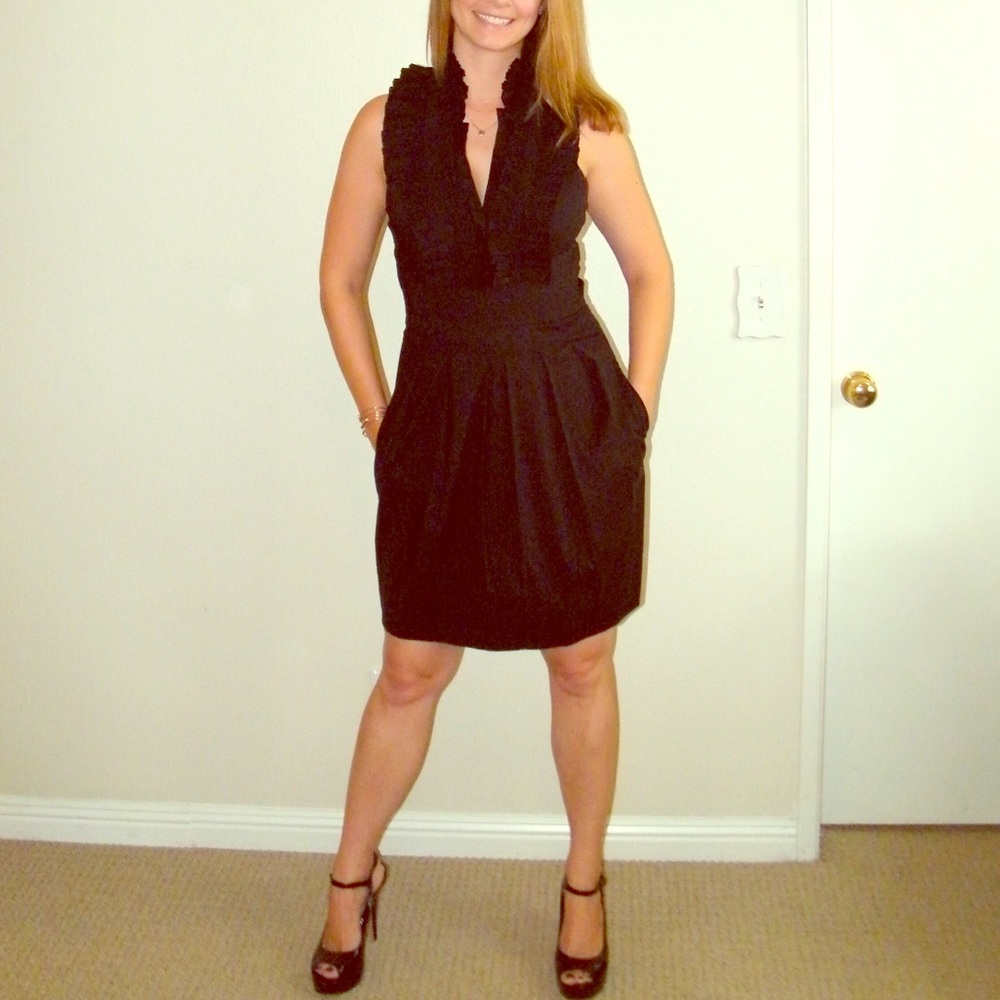 BCBG Little black halter top dress